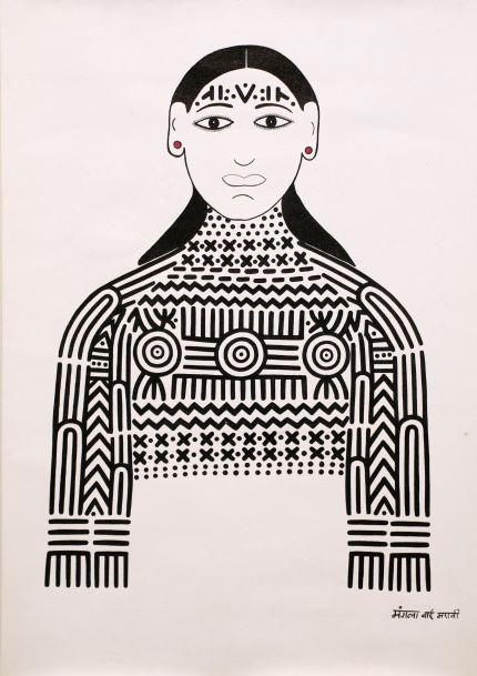 Mangla Bai, Acrylic on Canvas, 27.5 x 19 inches