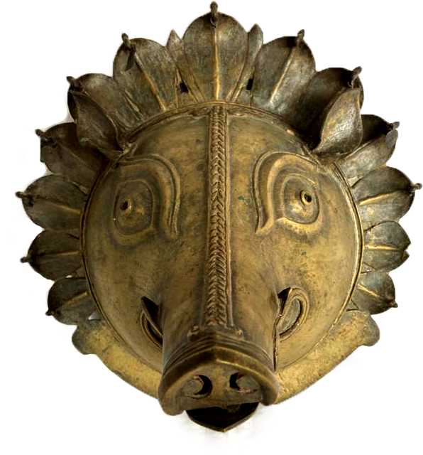 Varaha Mask, Bronze, 11 x 11 x 9 inches
