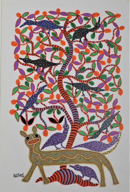 Bhuri Bai, Untitled, Acrylic on Paper, 19.75 x 12.75 inches