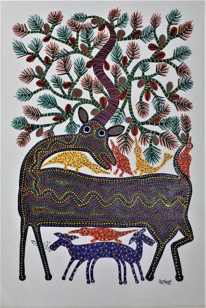 Bhuri Bai, Untitled, Acrylic on Paper, 22 x 15 inches