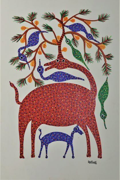 Bhuri Bai, Untitled, Acrylic on Paper, 20 x 14 inches