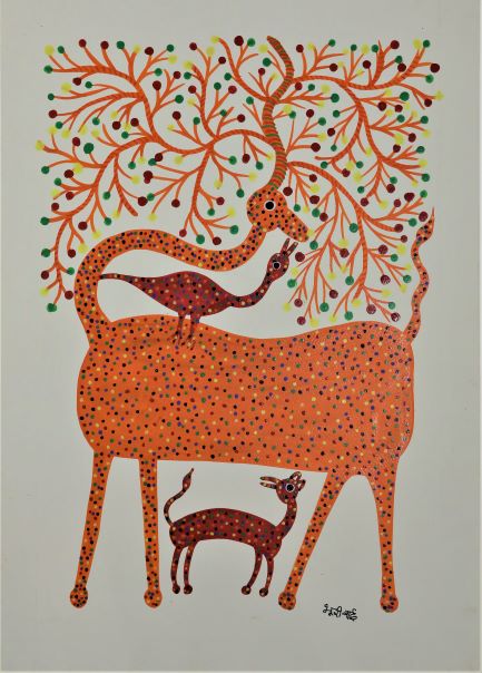 Bhuri Bai, Untitled, Acrylic on Paper, 20 x 14 inches