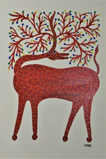 Bhuri Bai, Untitled, Aacrylic on Paper, 20 x 14 inches