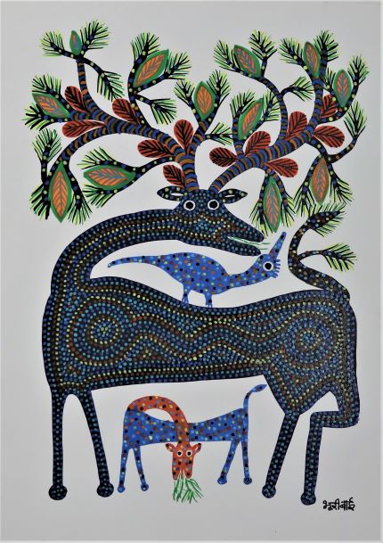 Bhuri Bai, Untitled, Acrylic on Paper, 15 x 11 inches