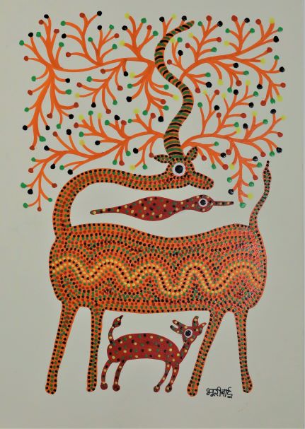 Bhuri Bai, Untitled, Acrylic on Paper, 14 x 10 inches
