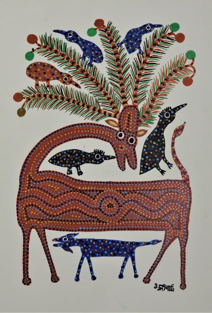Bhuri Bai, Untitled, Acrylic on Paper, 14 x 10 inches