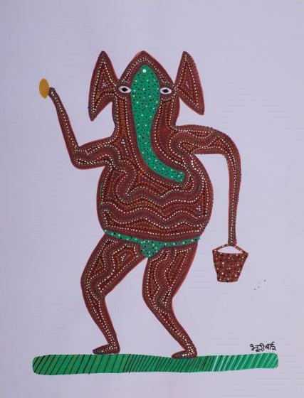 Bhuri Bai, Untitled, Acrylic on Paper, 23.5 x 19 inches